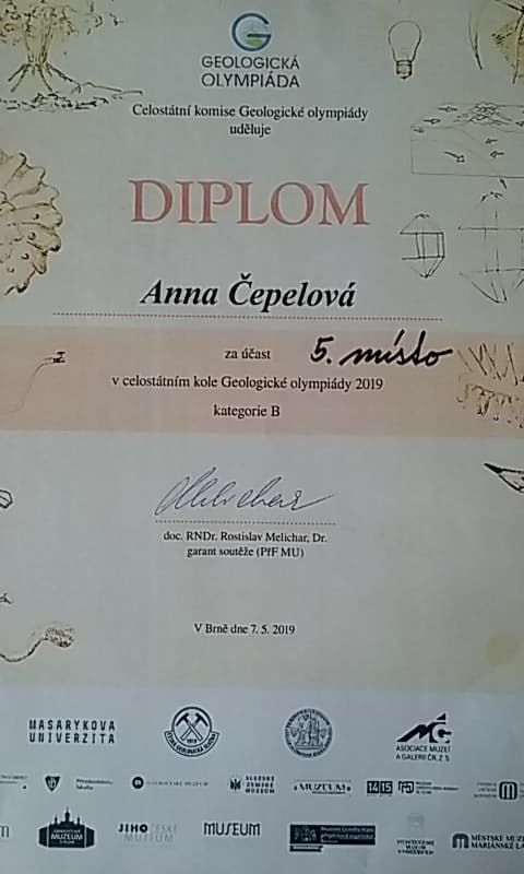 Diplom Čepelová, geo